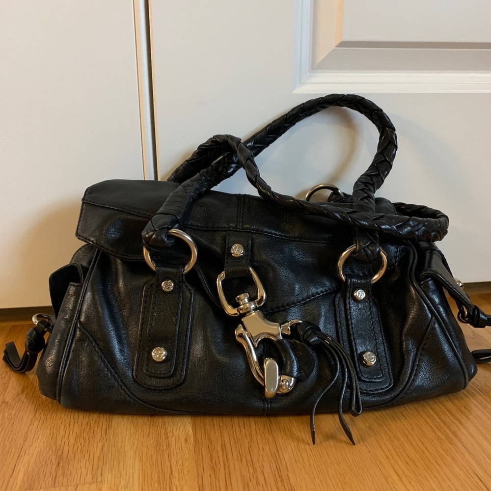 Francesco Biasia black leather bag